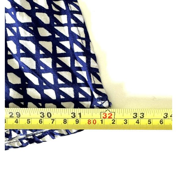 Anthropologie Maeve Women Gemma Dress Blue White Geometric Dolman Sleeve - Picture 9 of 13